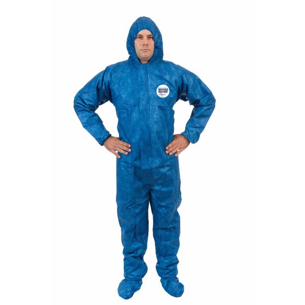 Blue Coveralls With Hood And Boots